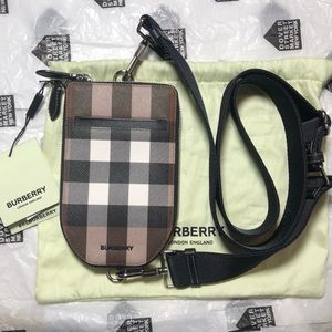 SOLD - Burberry Check Phone Crossbody Bag NWT